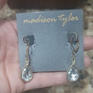 Madison Gold Teardrop Crystal Earrings
